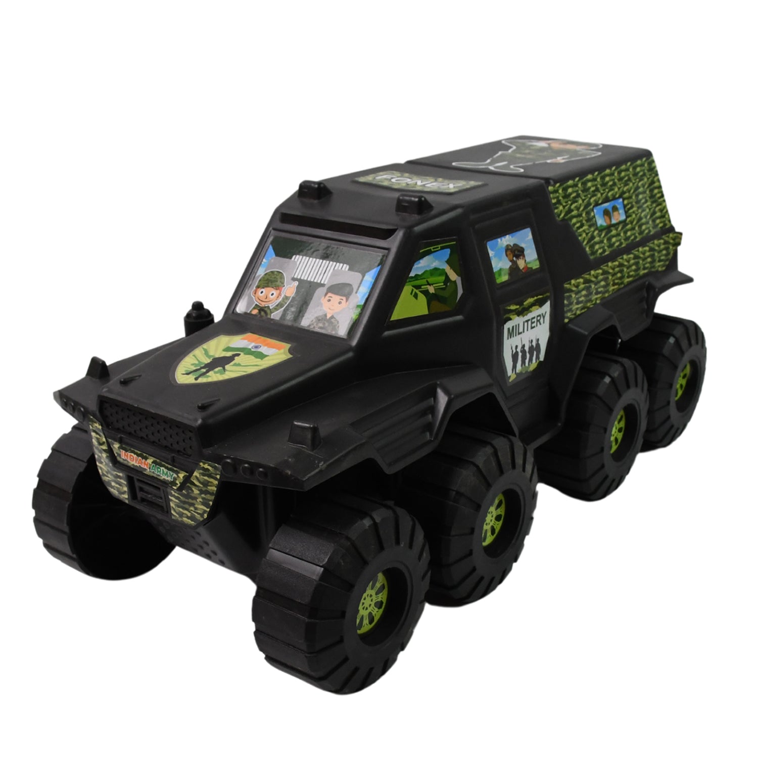 Big Military 8-wheel Plastic Car Toy (1 Pc) Big Military 8-wheel Plastic Car Toy (1 Pc)